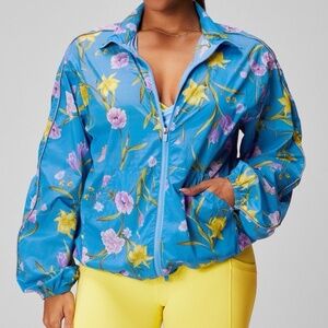 Fabletics Oversized Flyweight Windbreaker Jacket 3X Floral Athleisure Gorpcore
